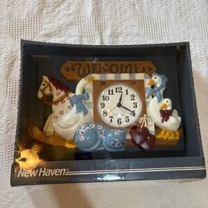 Vintage New in Box Cottage Core Whimsy Wall Clock